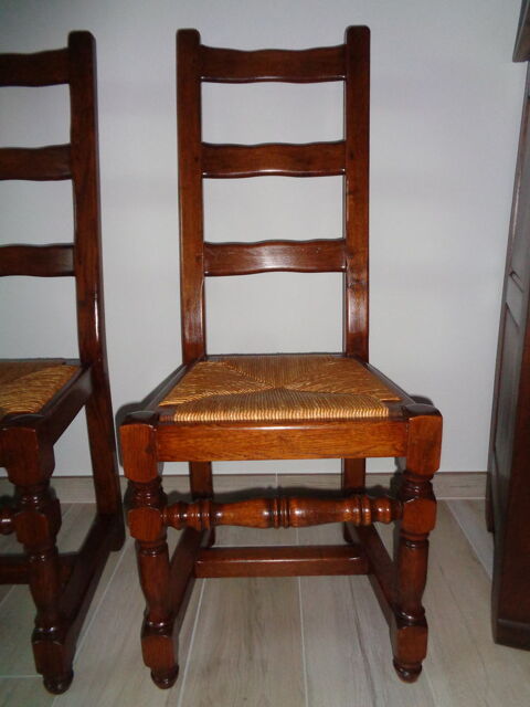 8 chaises en chêne, dessus paille Mondeville (14)