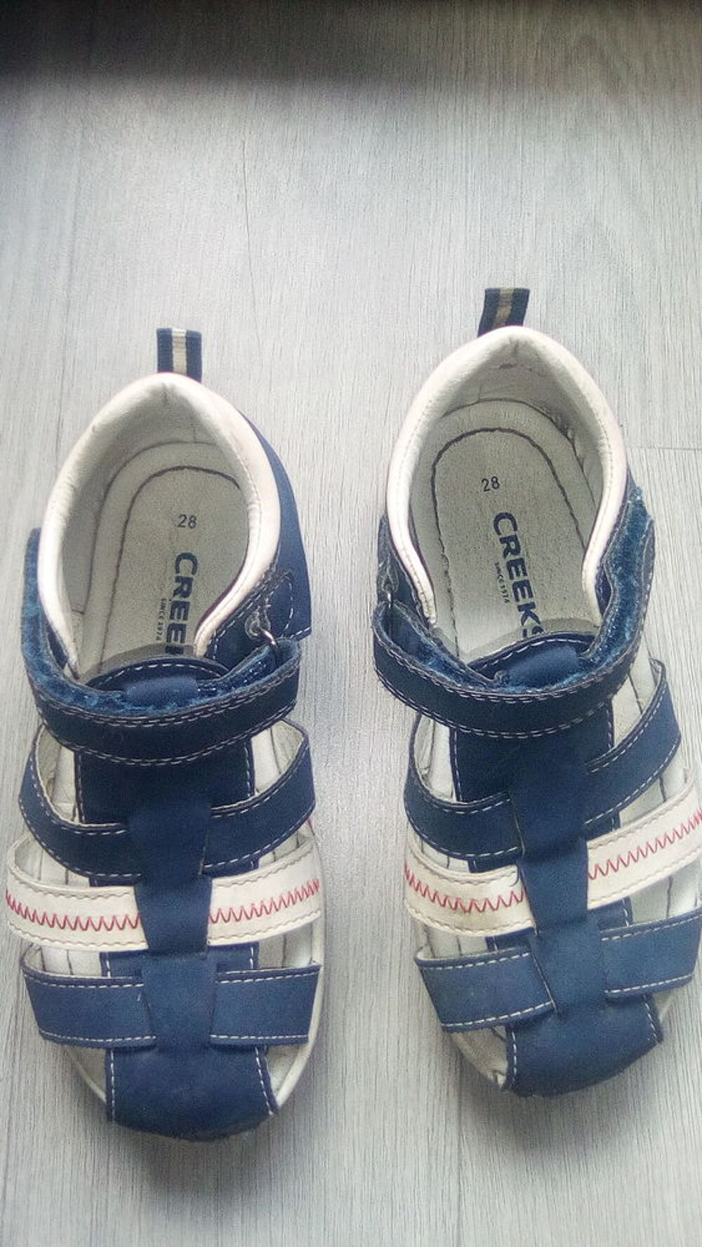 Sandale bleu en cuir Chaussures