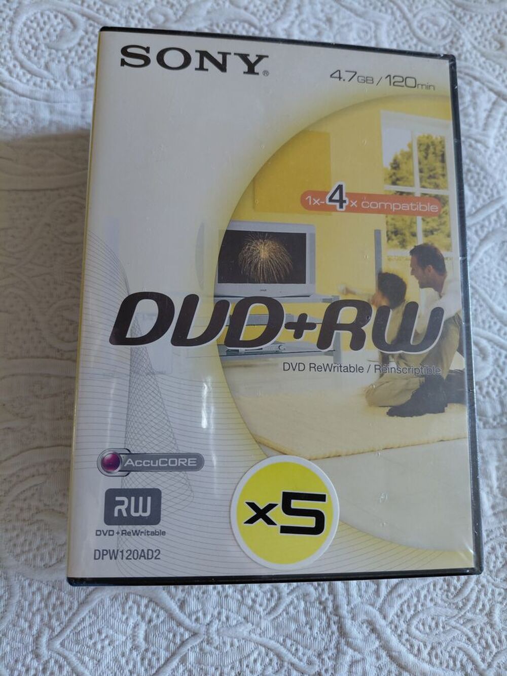 Lot 5 DVD RW r&eacute;inscriptibles neufs Photos/Video/TV