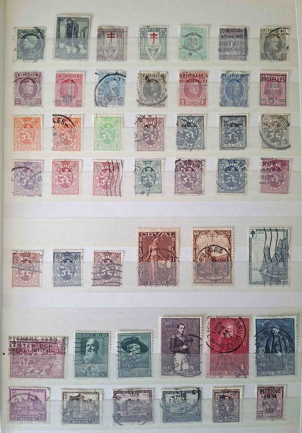 S&eacute;rie de timbres de collection de Belgique 