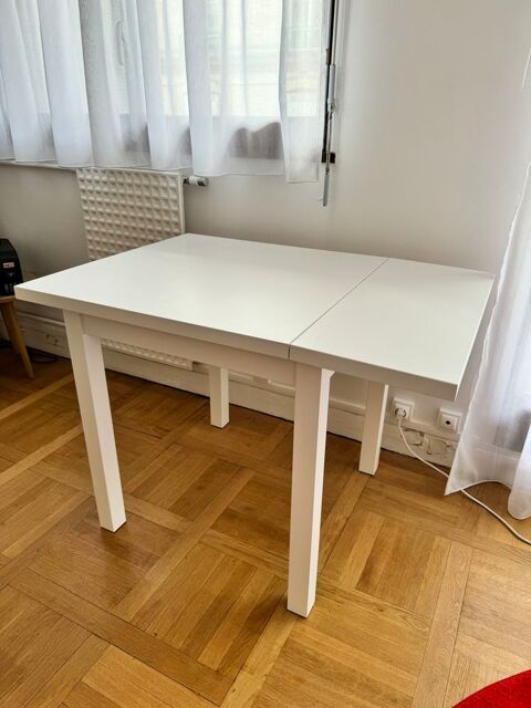 Table   rabat blanche   excellent tat   74/104x74 cm   Senlis 110 Senlis (60)
