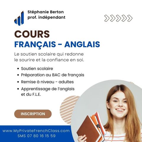 Cours d'anglais et de fran&ccedil;ais et soutien scolaire 15 86100 Ch�tellerault