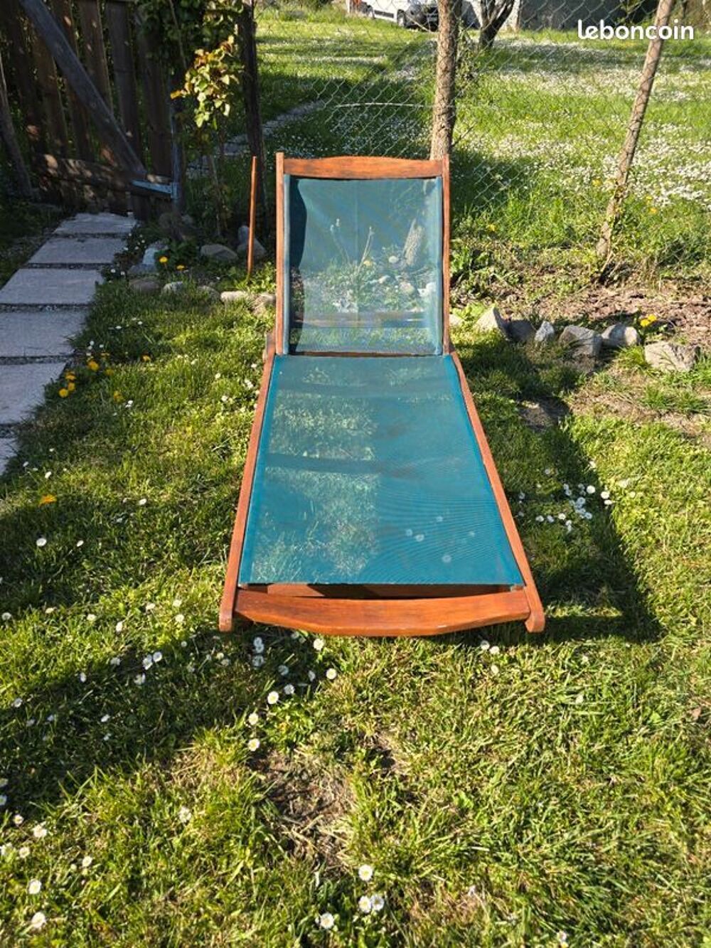 Bain de soleil bois exotique et toile Jardin