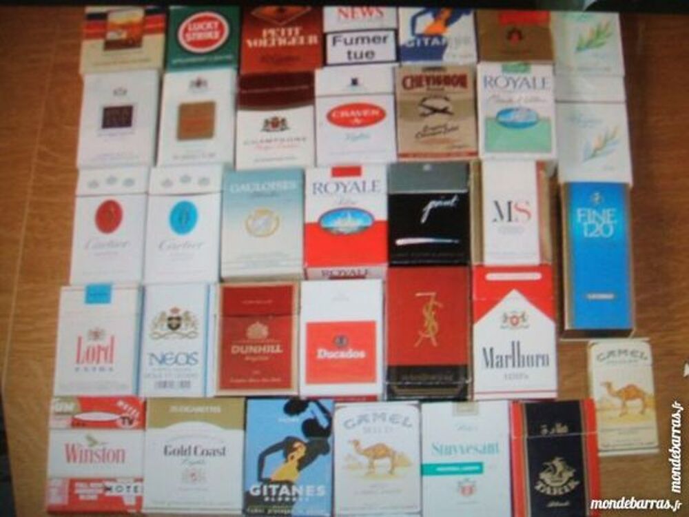 Lot de bo&icirc;tes &agrave; cigarettes et cigares vides 