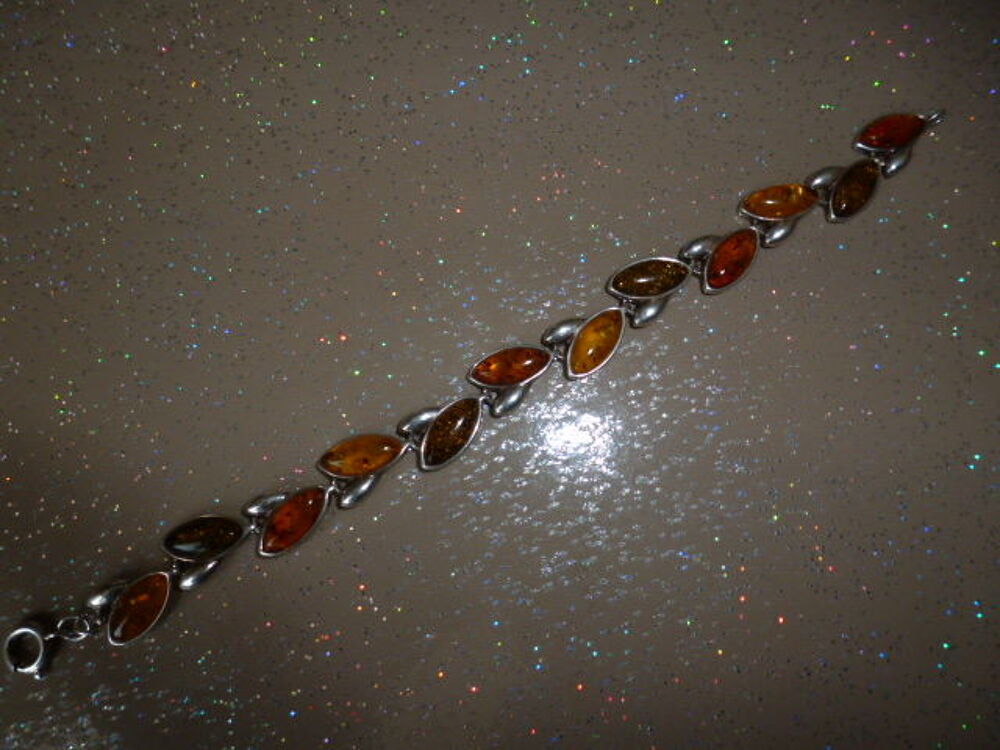 Original bracelet Ambre mont&eacute; Argent ! Bijoux et montres