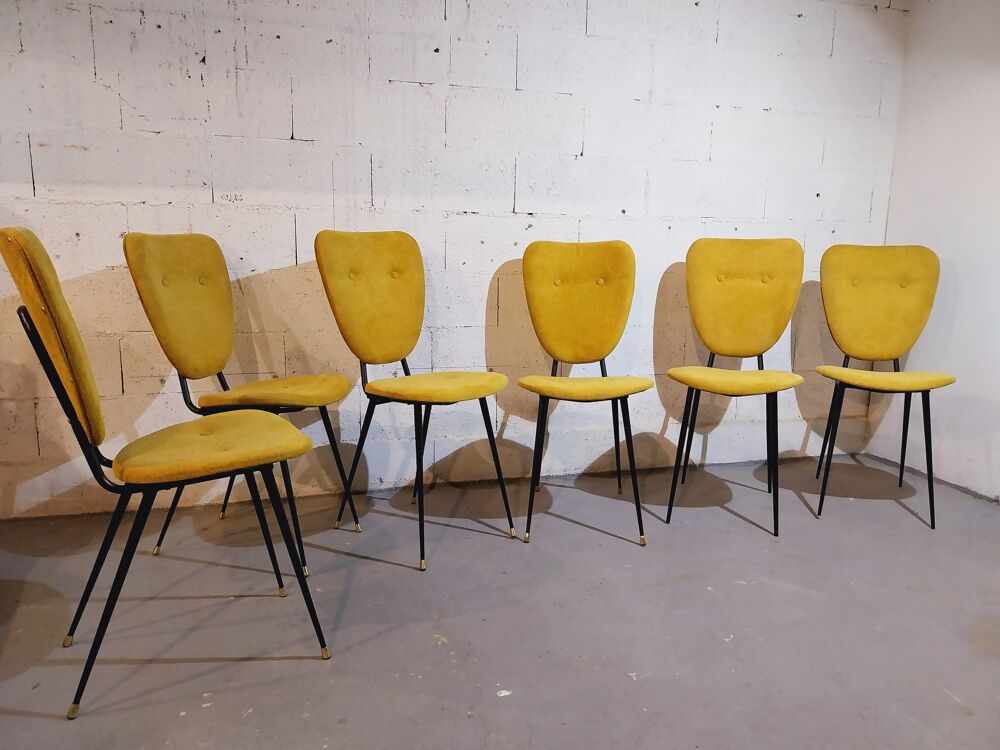 
Belle s&eacute;rie de six chaises 1950 Meubles