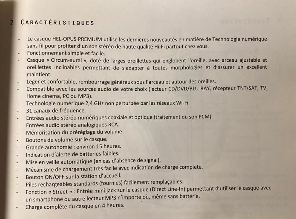 Casque sans fil CGV HEL-OPUS Premium Audio et hifi