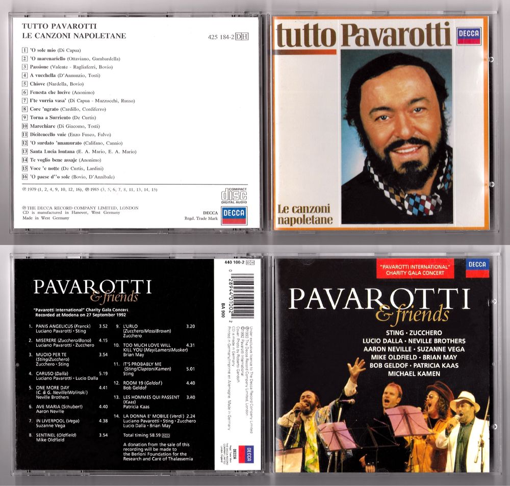 LOT 2xCD -TUTTO PAVAROTTI + PAVAROTTI &amp; FRIENDS STING-P.KAAS CD et vinyles