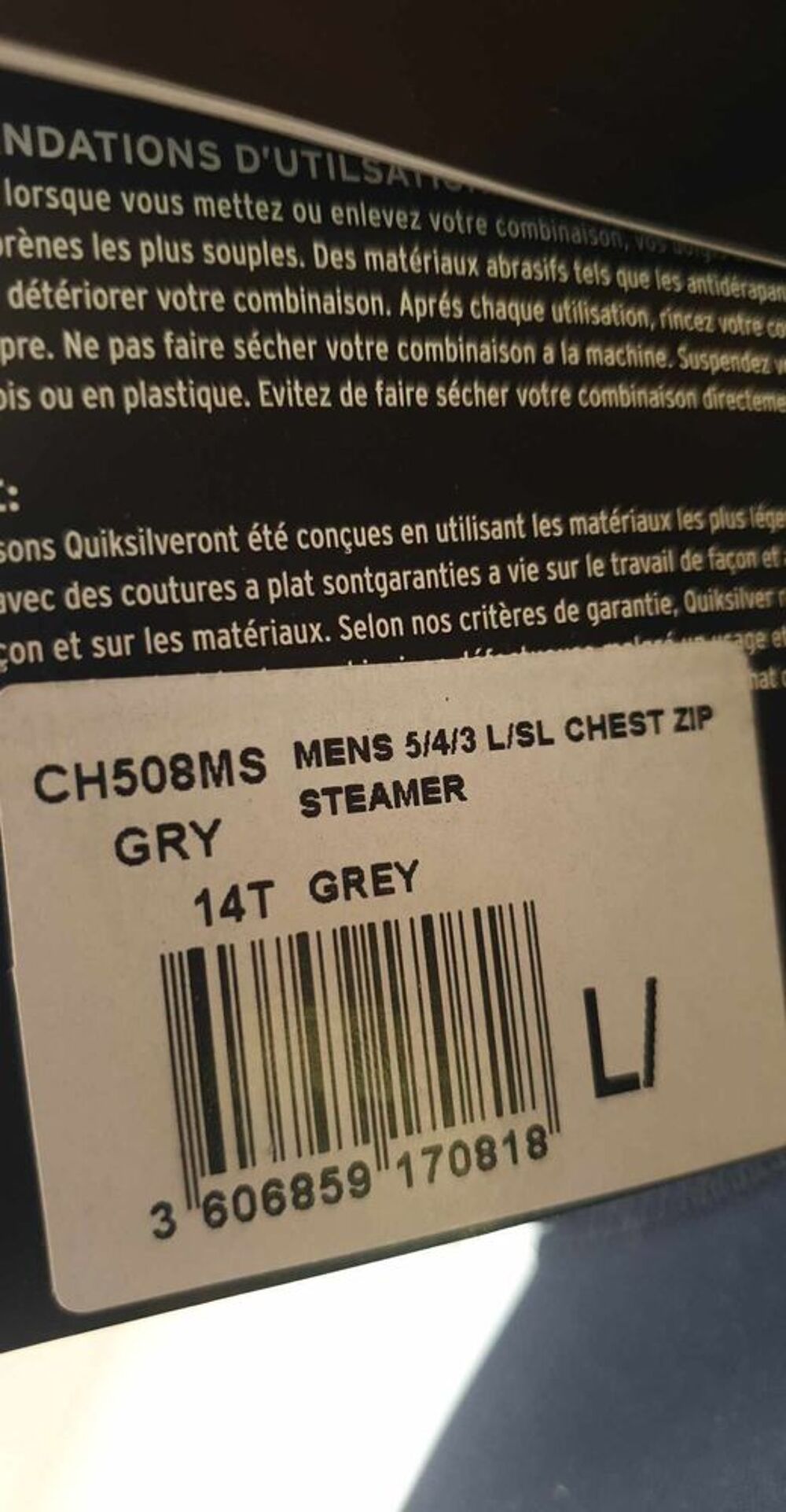 Combinaison surf n&eacute;opr&egrave;ne Sports