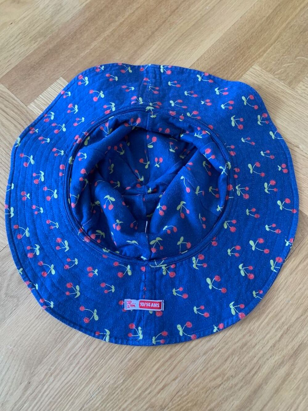 Enfant, Chapeau DPAM &agrave; motif Cerises, coton 10/14ans Vêtements enfants