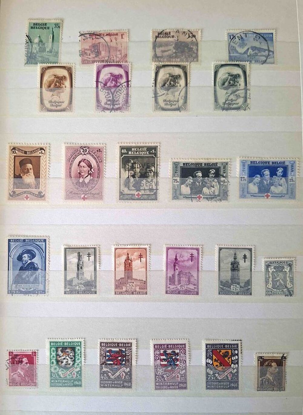 S&eacute;rie de timbres de collection de Belgique 