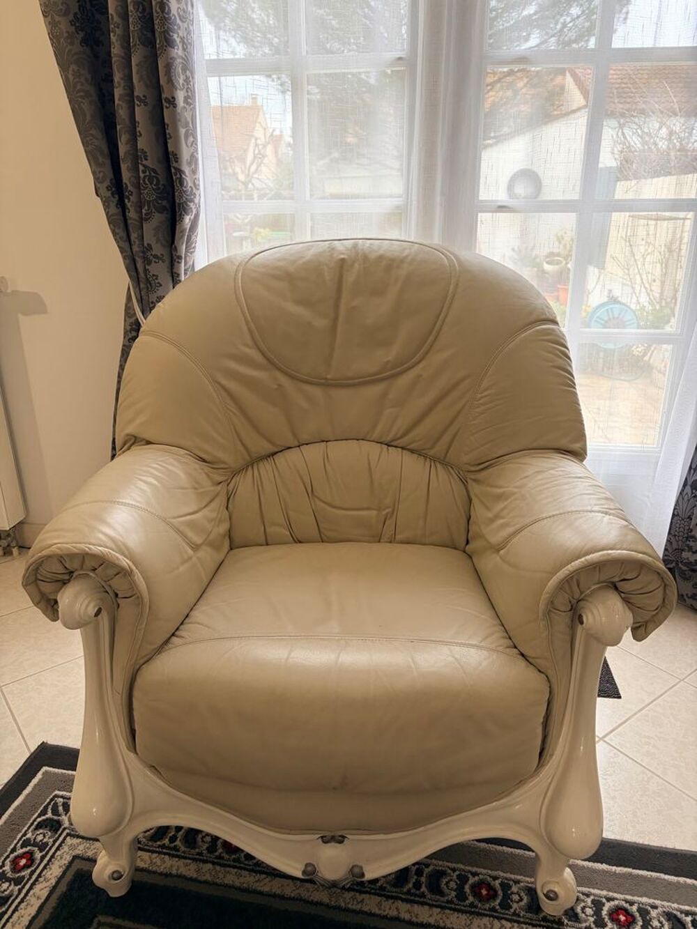 Ensemble Canap&eacute; 3 places + 2 fauteuil couleur beige Meubles