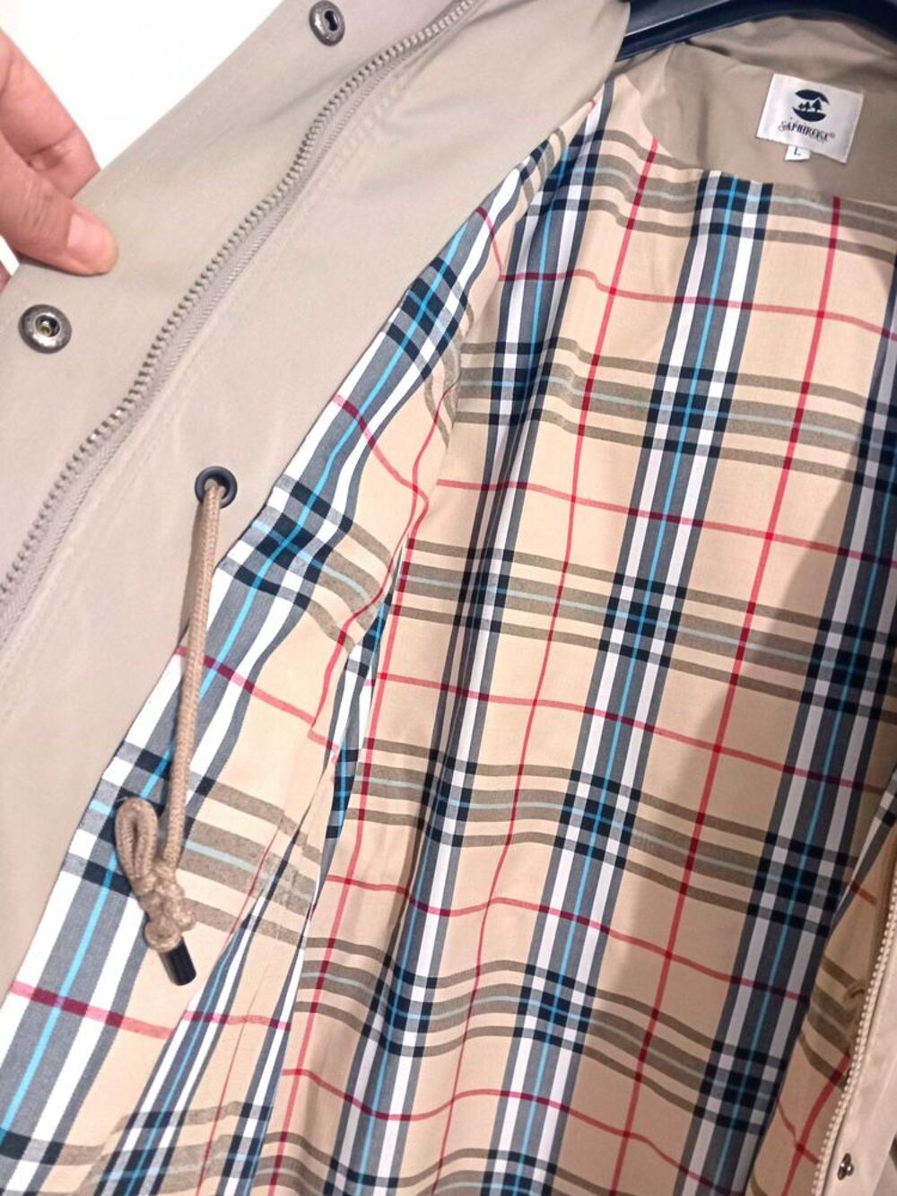 &eth;ŸOE&iquest; Veste Coupe Vent Imperm&eacute;able avec capuche Taille L Saphirose Vêtements