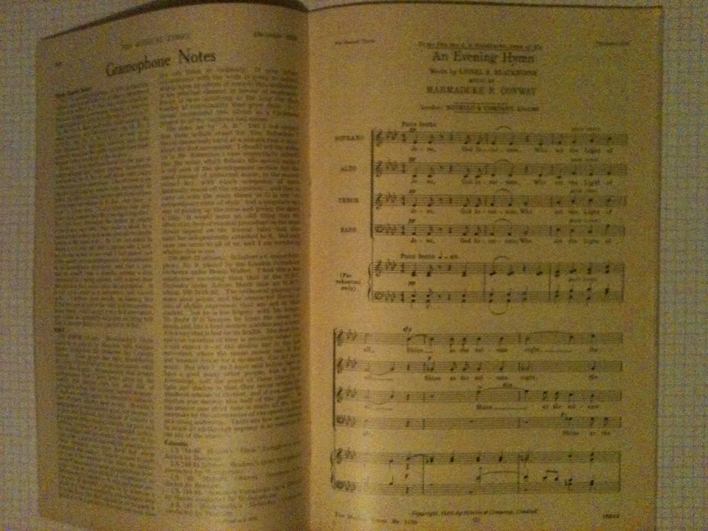 The Musical Times, n&deg; 1150, d&eacute;cembre 1938 revue musique clas Livres et BD