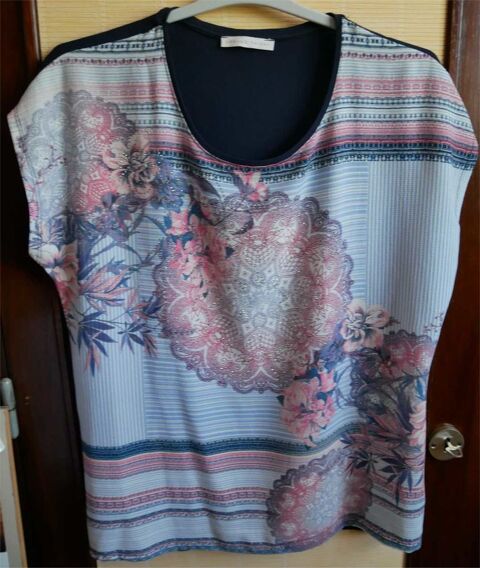tee shirt bleu rose argenté 14 Saint-Germain-du-Plain (71)