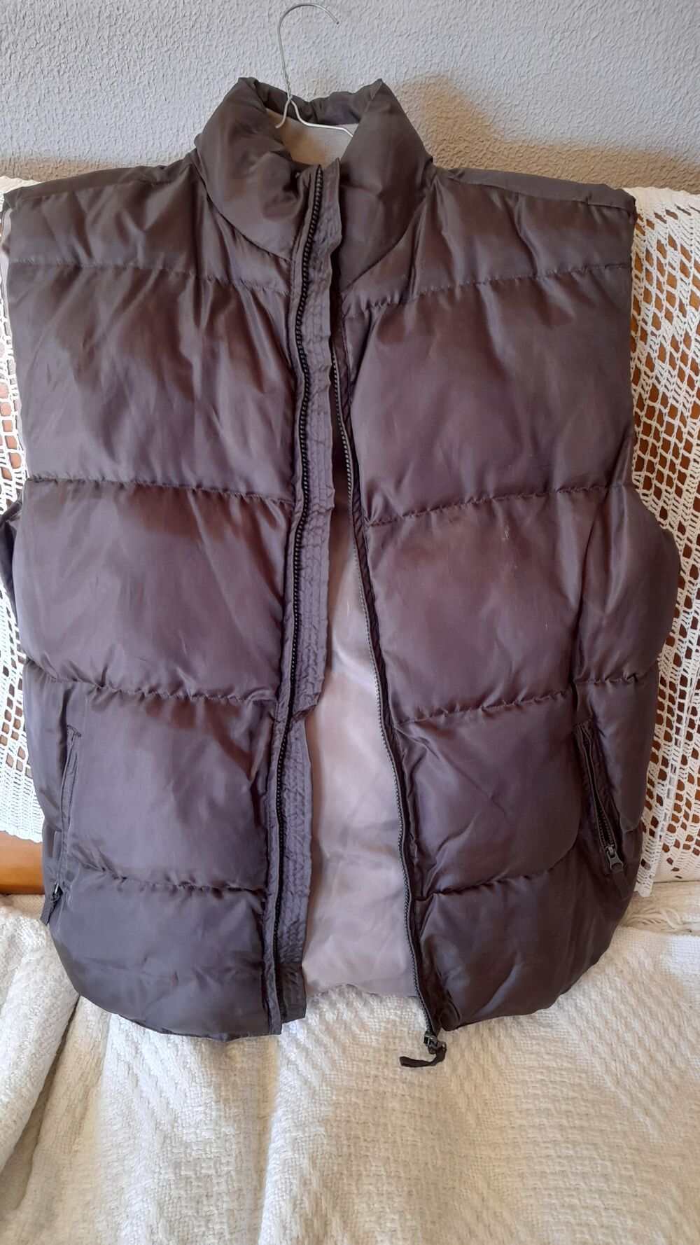 blouson sans manche fermeture &eacute;clair marron neuf Vêtements