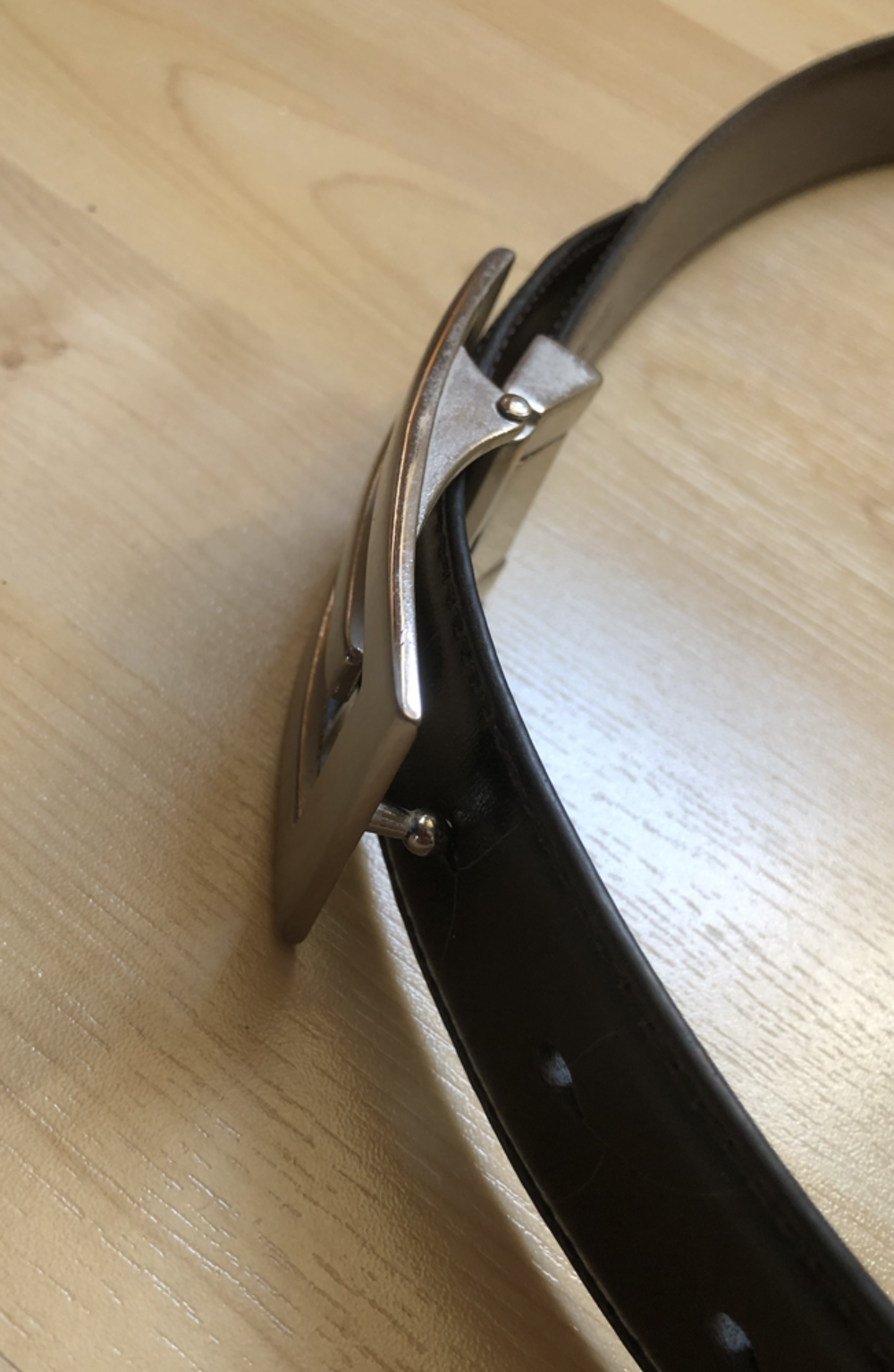Ceinture homme noire cuir v&eacute;ritable 130 cm Vêtements