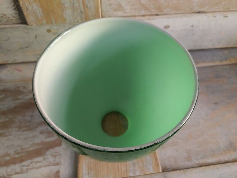 Ancien Verre Opaline Verte Lampe de Notaire XIX&egrave;me 
Décoration