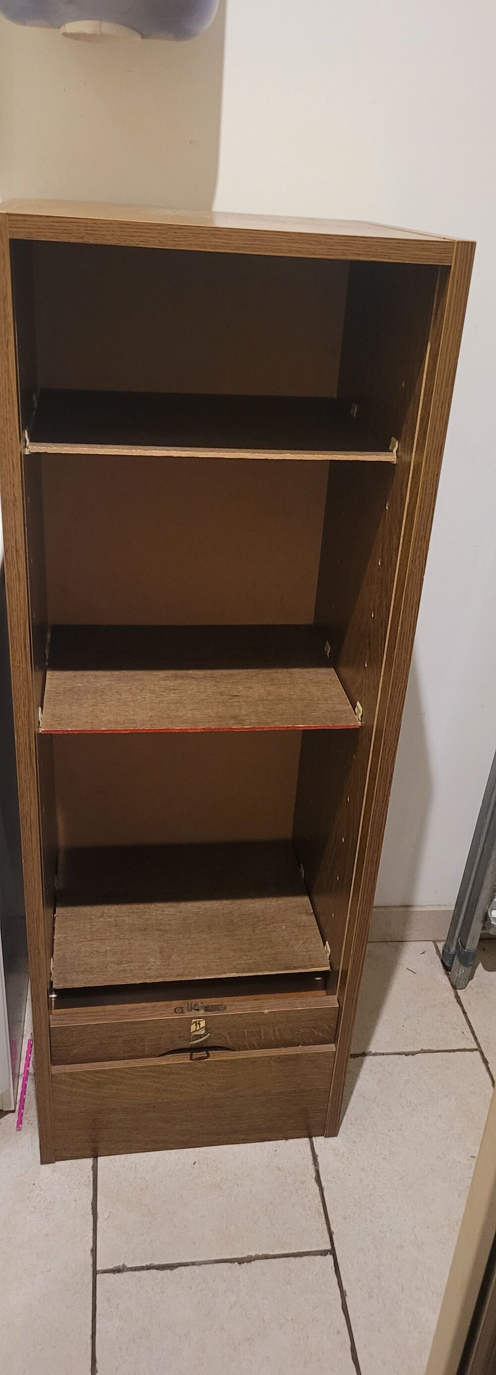 Classeur bois &agrave; rideau H 117 cm Meubles