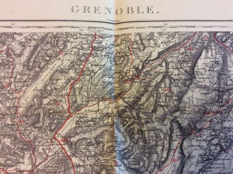 Carte �tat Major ancienne (XIX�me) papier Grenoble 178 15 Gif-sur-Yvette (91)