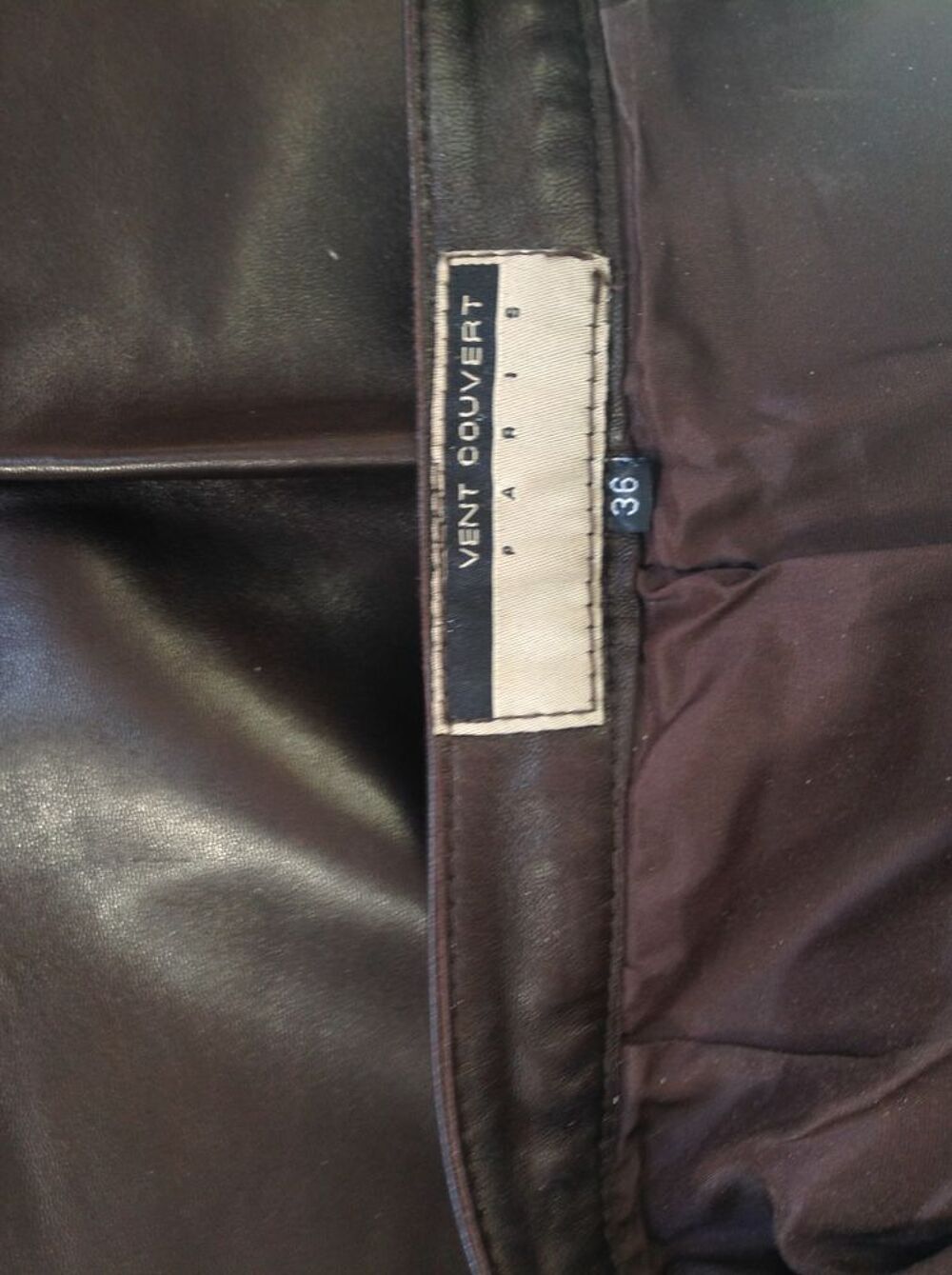 Pantalon en cuir marron Vêtements
