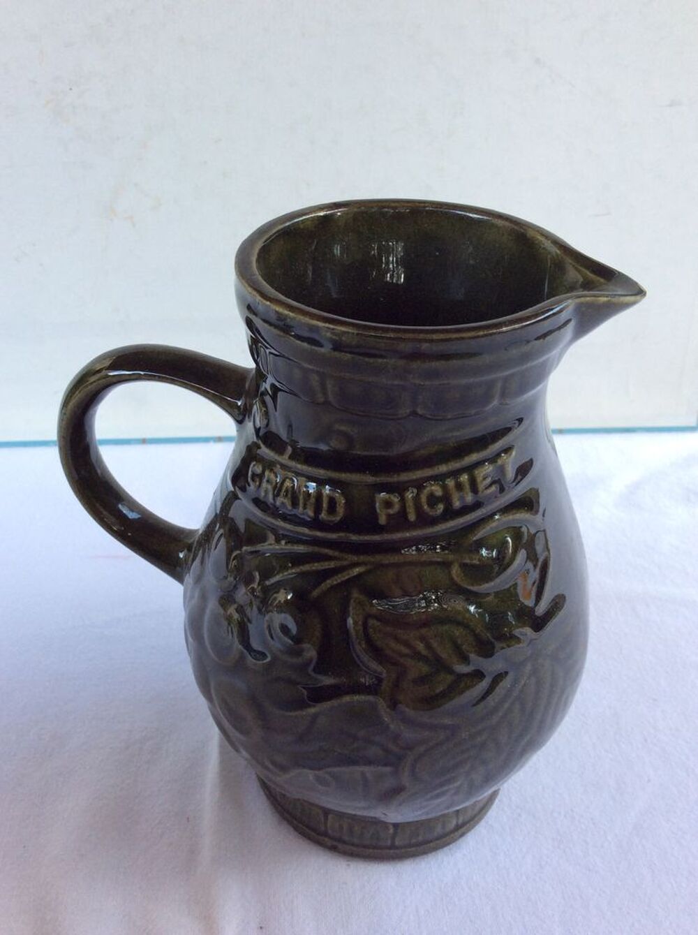 Pichet ancien Sarreguemines, Vins fins Vernhes 6169-2 