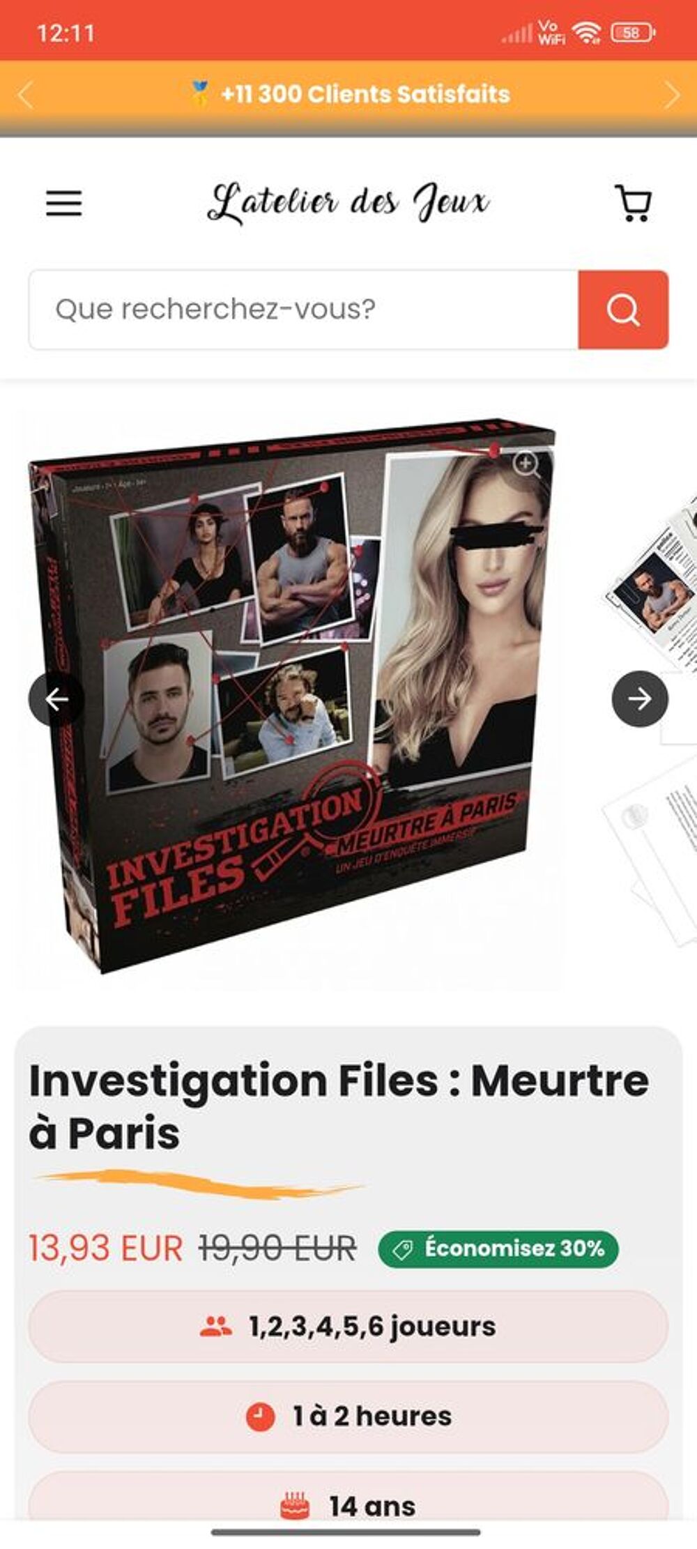 Jeu escape meurtre &agrave; Paris Jeux / jouets