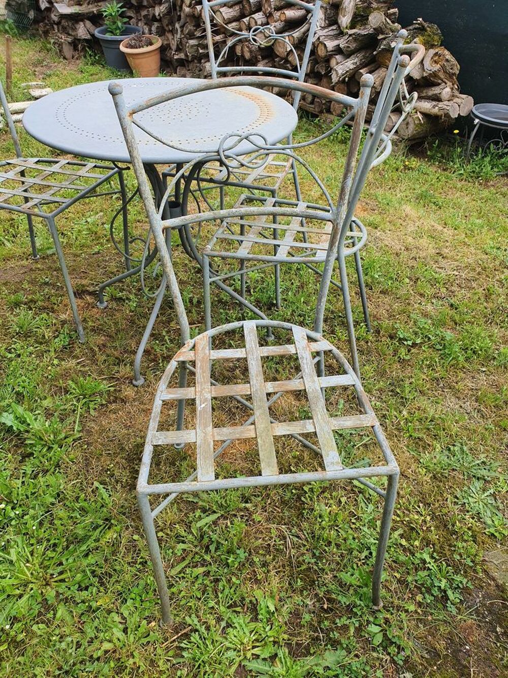 ensemble de jardin fer forg&eacute; Jardin