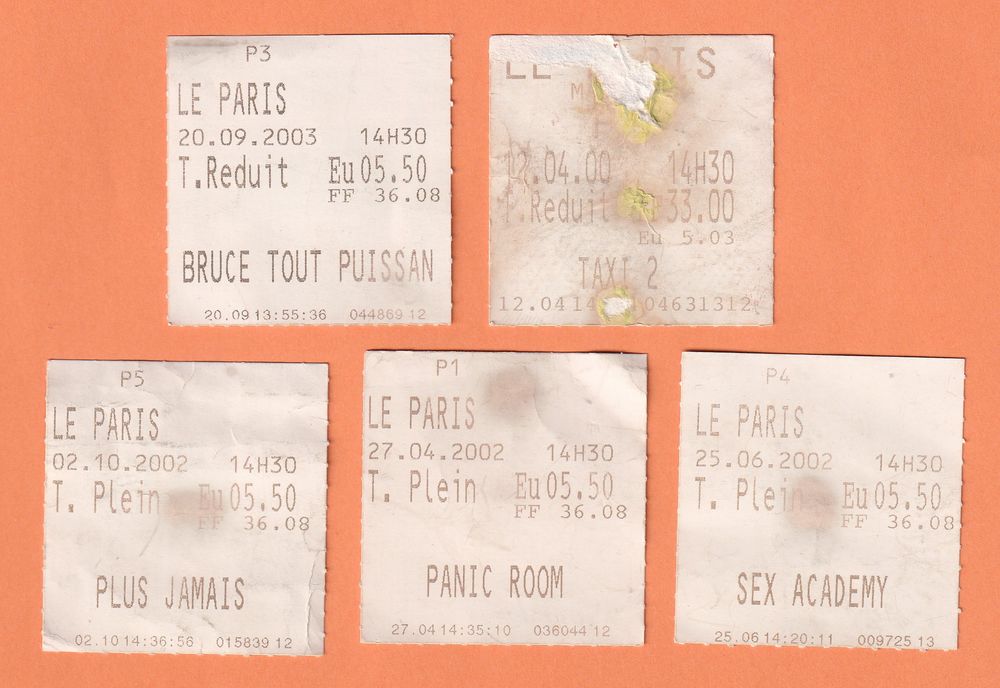 Tickets cin&eacute;ma 