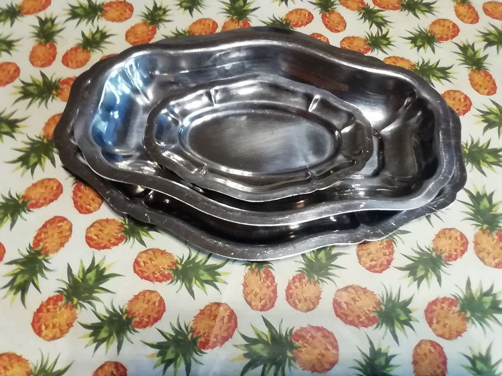 Lot de 3 plats inox Cuisine