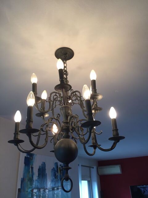 lustre ancien  12 lampes 55 Mios (33)