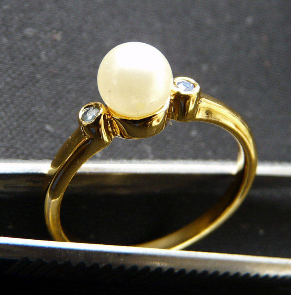 Lot de 3 Bagues: 1 Perle blanche + 2 Bagues pierres- Vintage Bijoux et montres