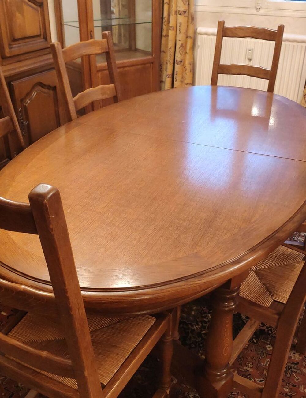 Lot de 6 chaises bois et paille parfait &eacute;tat Meubles