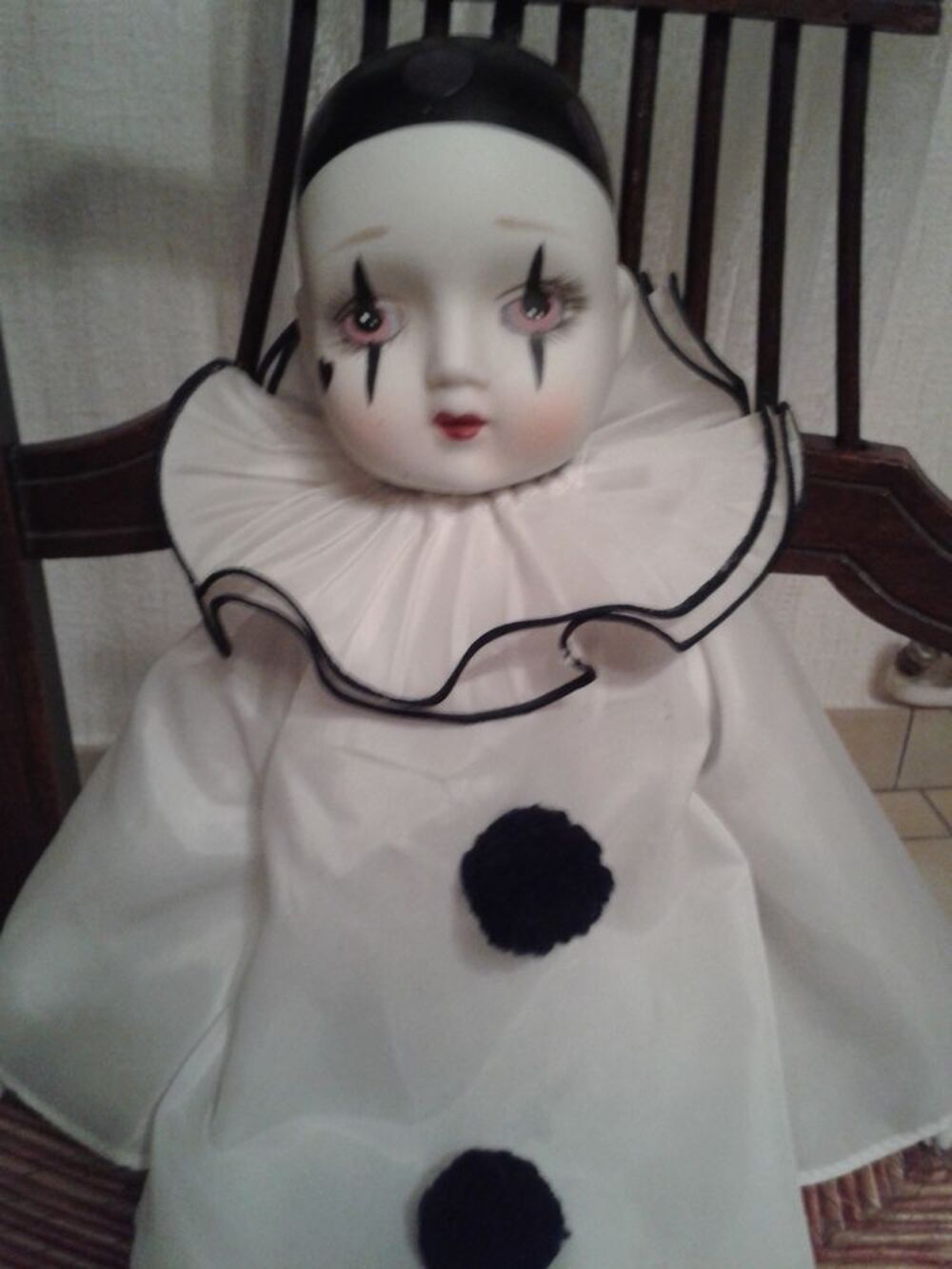 Grand pierrot vintage en porcelaine Décoration