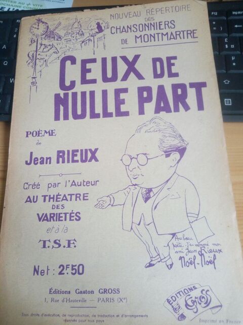 POEME RARE DE JEAN RIEUX CEUX DE NULLE PART CHANSONNIER 100 Levainville (28)