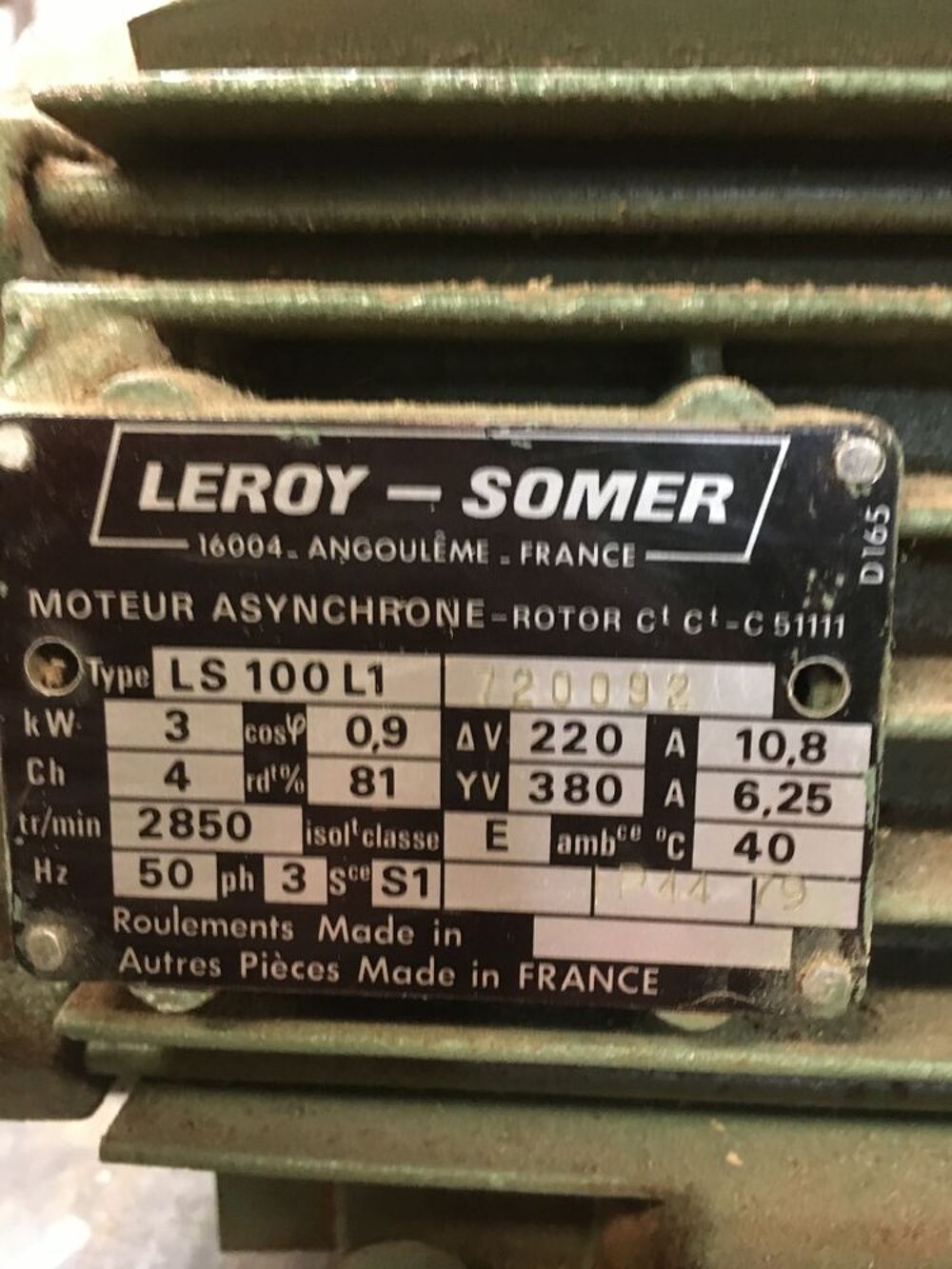 Moteur Leroy Somer 4 kw, 
Bricolage