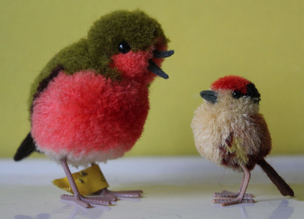 Oiseaux peluche mohair STEIFF 