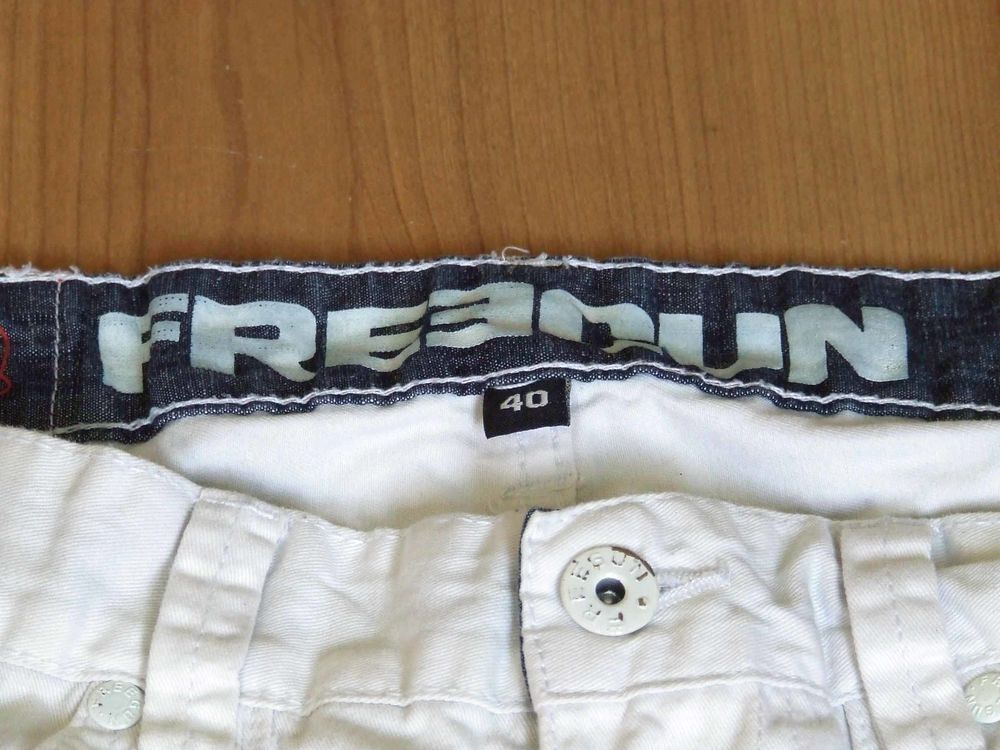 FREEGUN, Bermuda Homme, T.40 (M) Blanc, TBE Vêtements