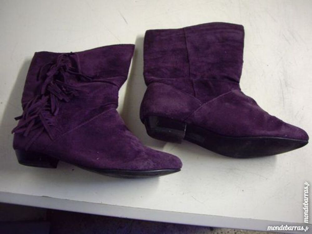 Bottines Violet &agrave; franges- pt 41 Chaussures