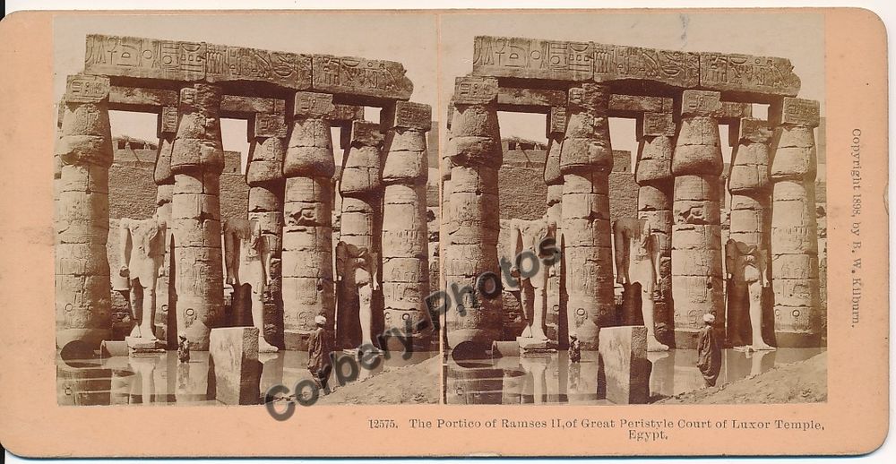 &Eacute;GYPTE LOUXOR Ramses II Luxor Temple Photo Stereoview 1880 