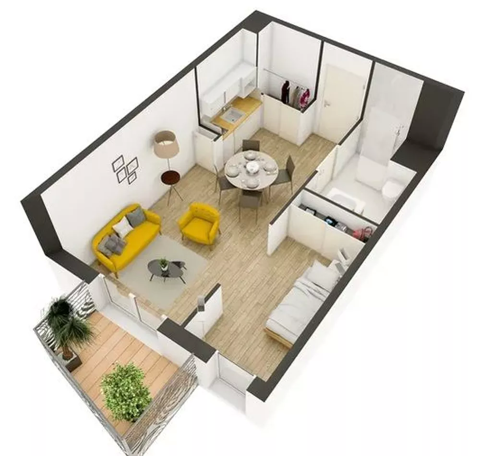   Porte de Clichy Limite Paris 17e T1 bis rcent avec balcon Appartement - 1 pice(s) - 31 m