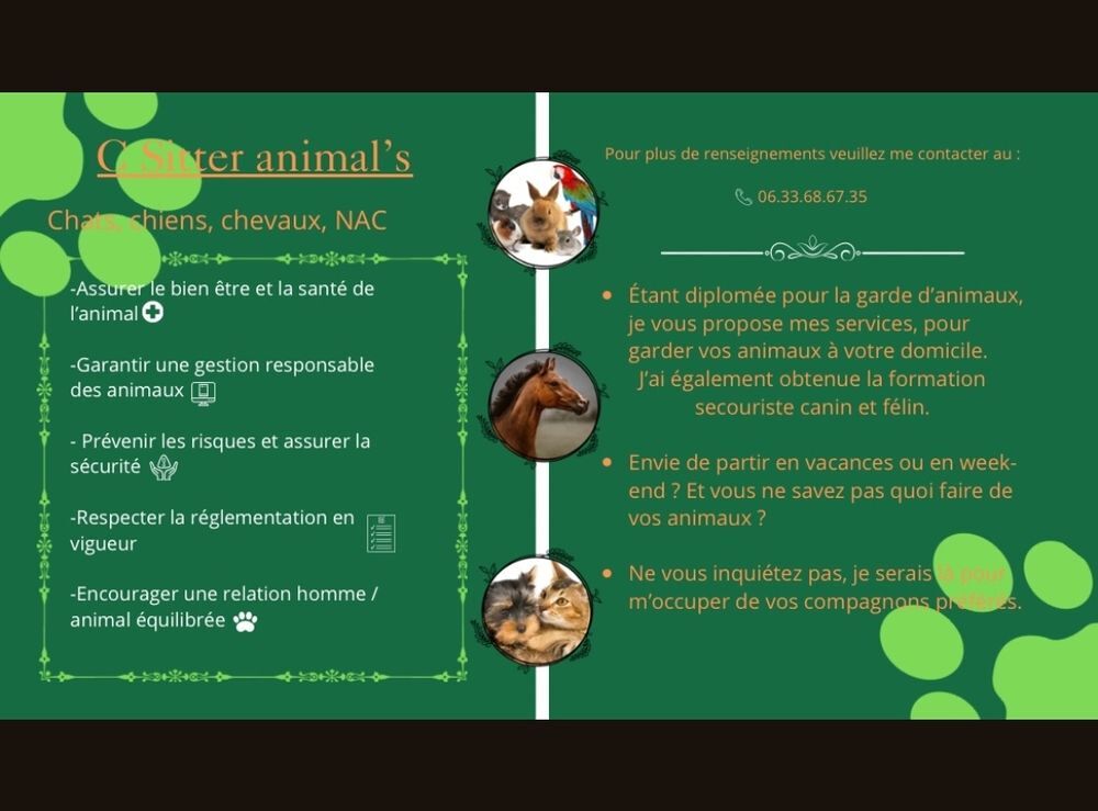   Garde d'animaux à domicile  