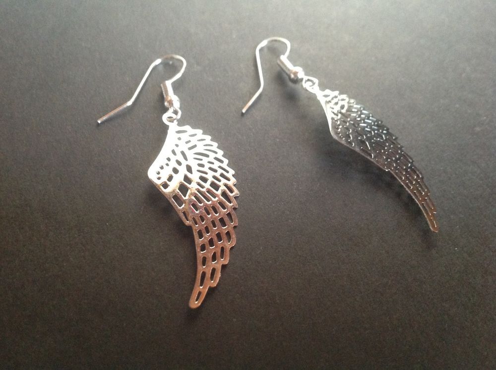 BOUCLES OREILLES ARGENT&Eacute; AILES 3,5cm Envoi Possible Bijoux et montres