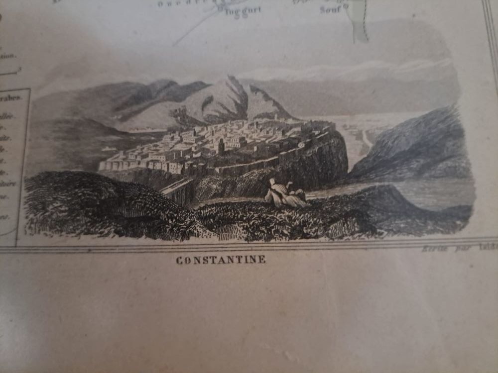 Carte de l'alg&eacute;rie ancienne Décoration