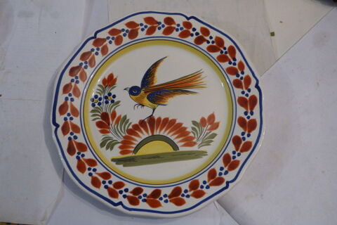 ASSIETTE HENRIOT QUIMPER  OISEAU SUR FLEUR 15 Brest (29)