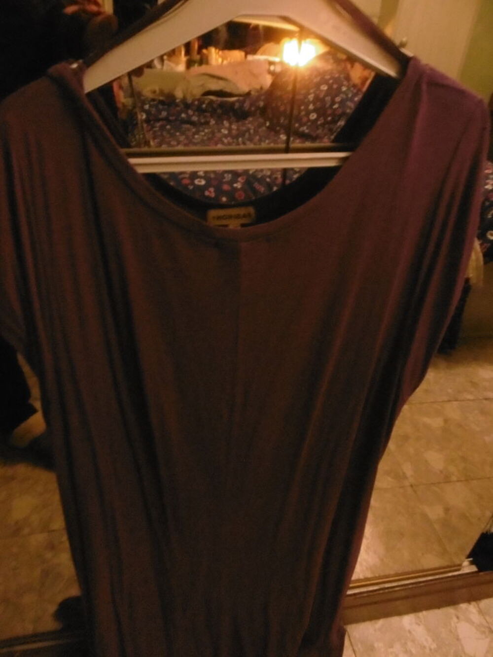 Robe courte mauve coton Taille 46/48 Vêtements