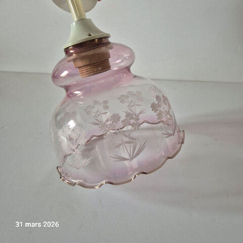 Petit lustre � fleurs pour entr�e, salon, cuisine,  en verre 15 Saumur (49)