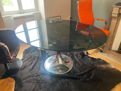 table ovale pied tulipe 1970-Signe 0 Meursault (21)