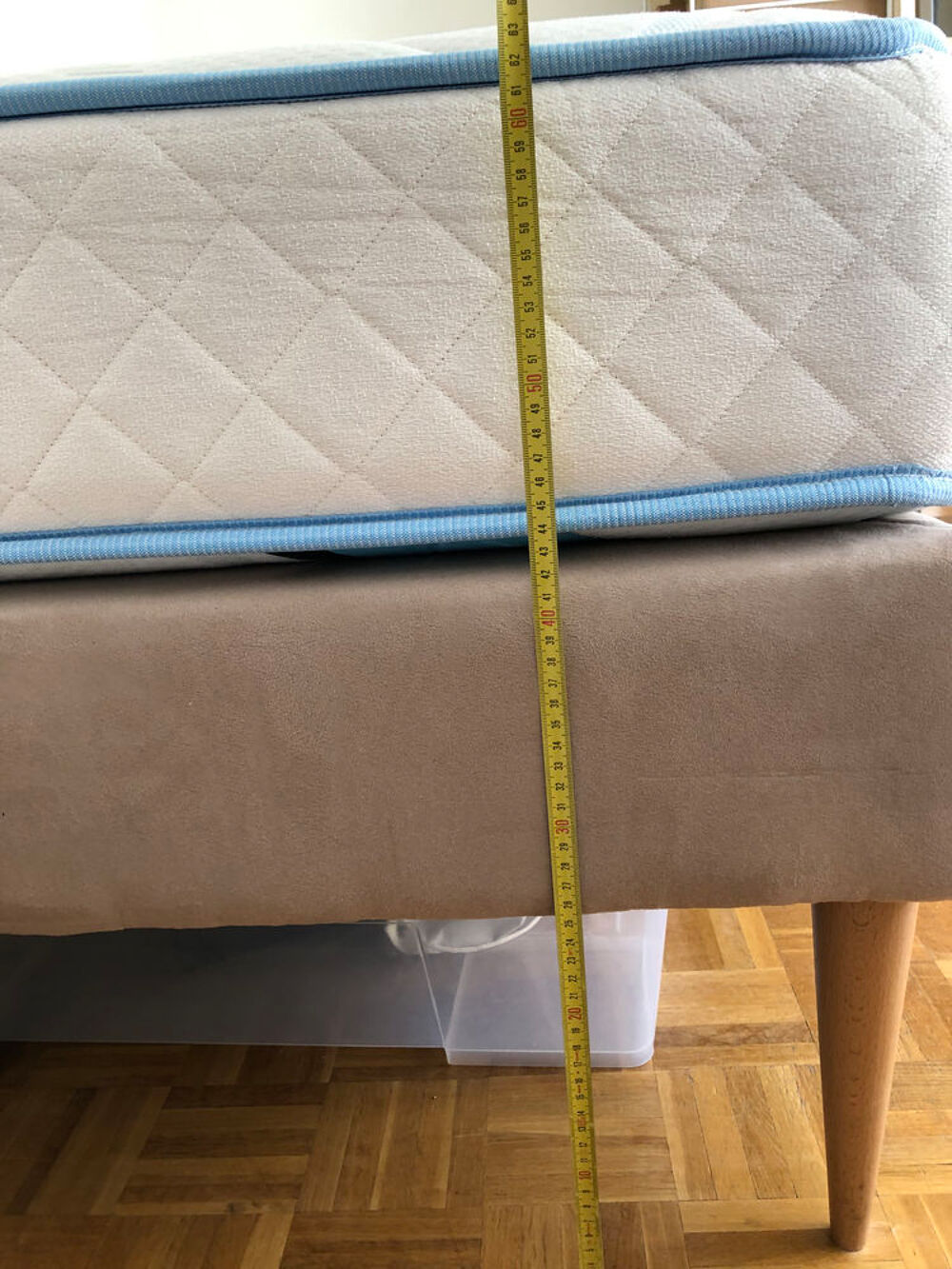 Lit 90 x 190 avec pieds en bois et matelas Merinos 20cm Meubles
