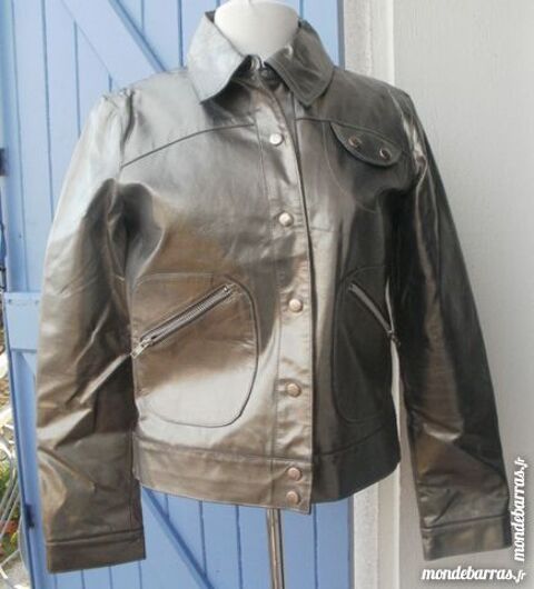 Blouson en cuir LA FERIA Taille M gris mtallis 50 Montauban (82)